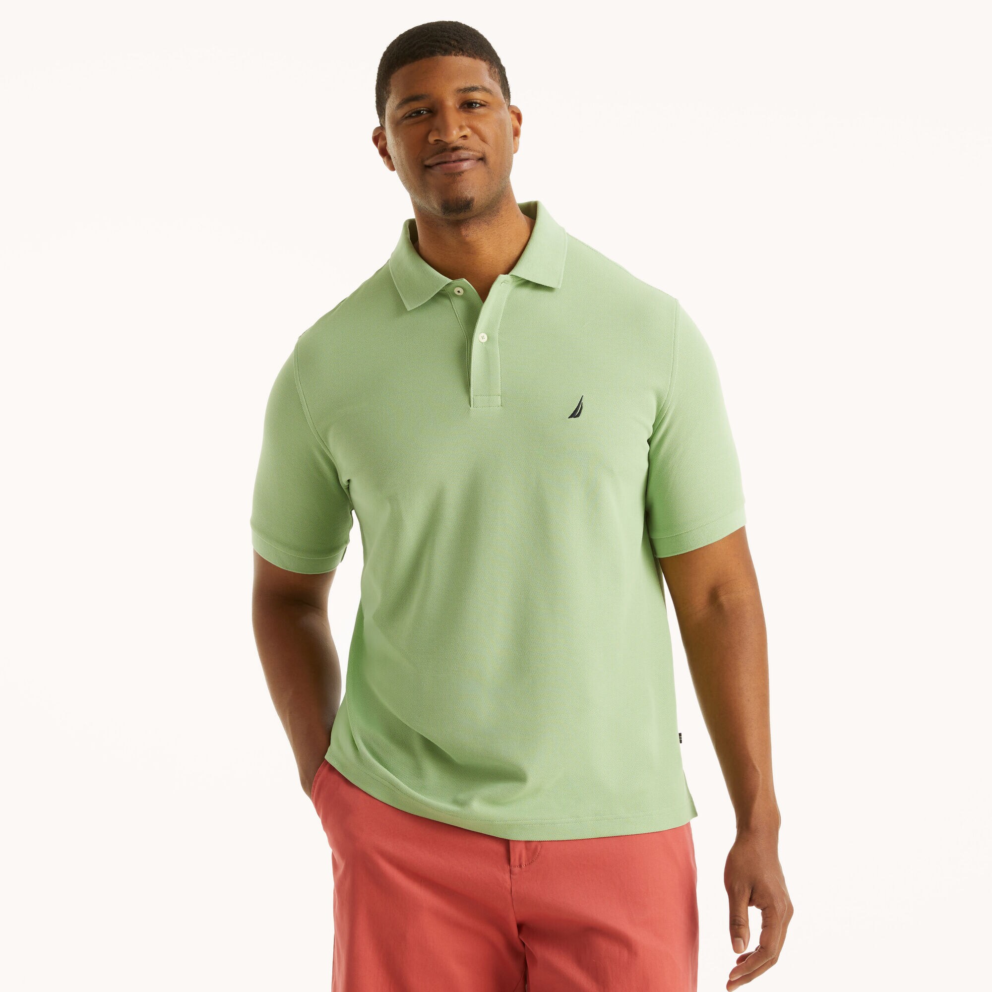 Big & Tall Classic Fit Performance Deck Polo,Mahogany,large