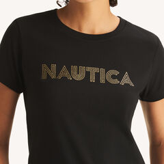 Heritage Logo Glitter Graphic T-Shirt,True Black,large