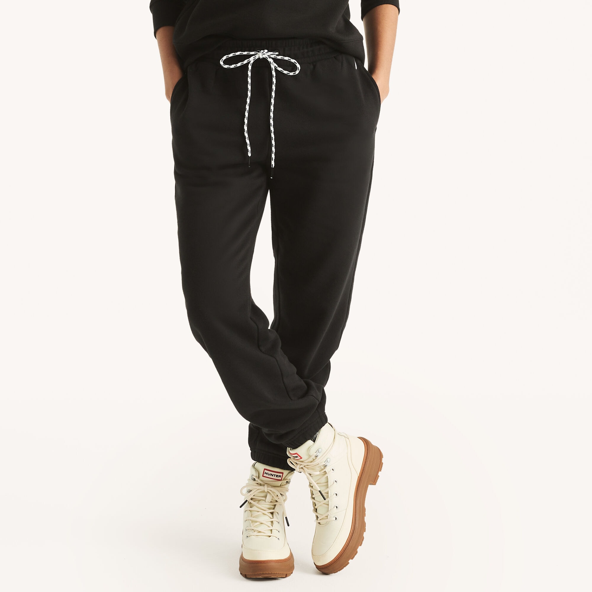 Elastic-Cuff Drawstring Sweatpant,True Black,large