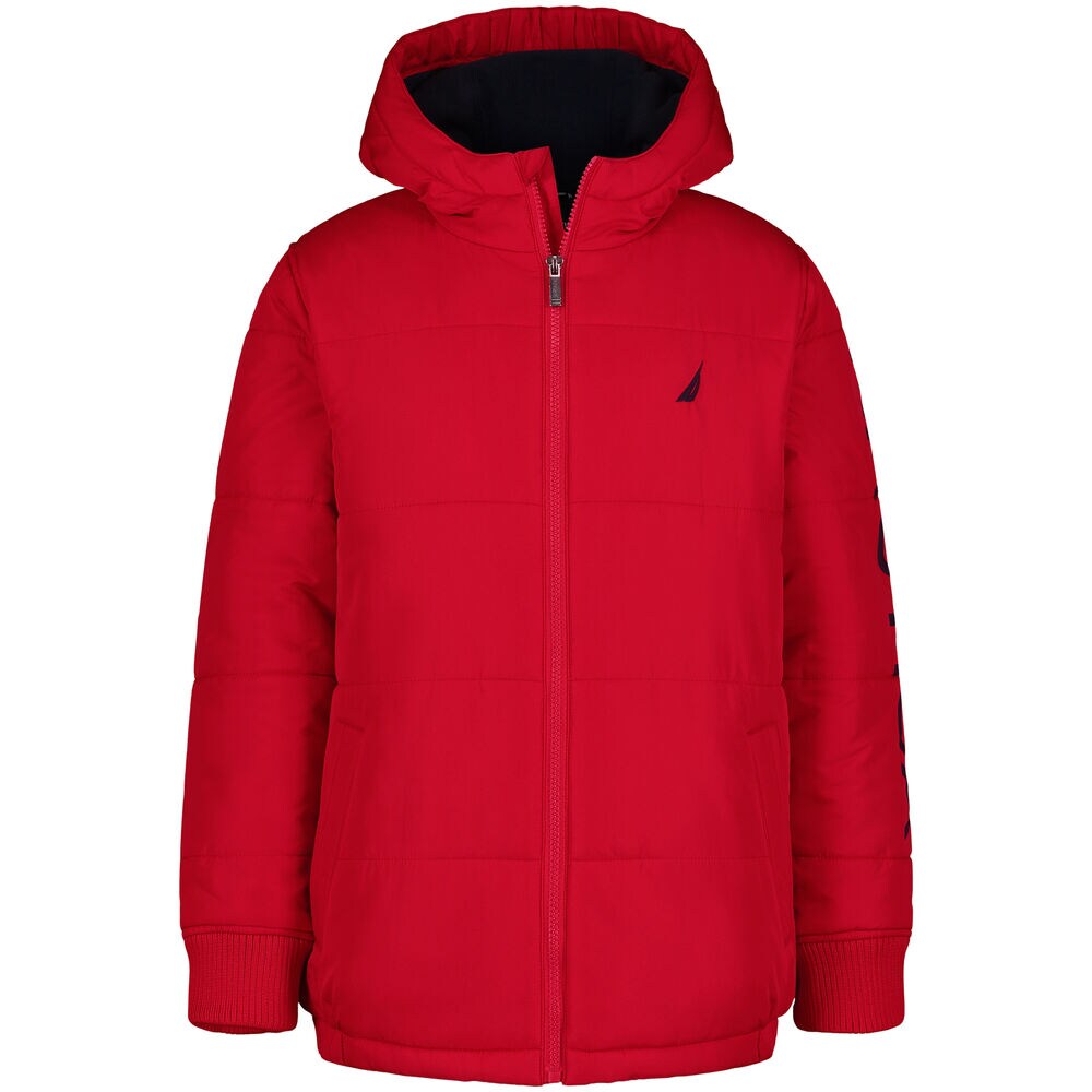 Little Boys' Solid Bubble Jacket (2T-7),Tango Red,large