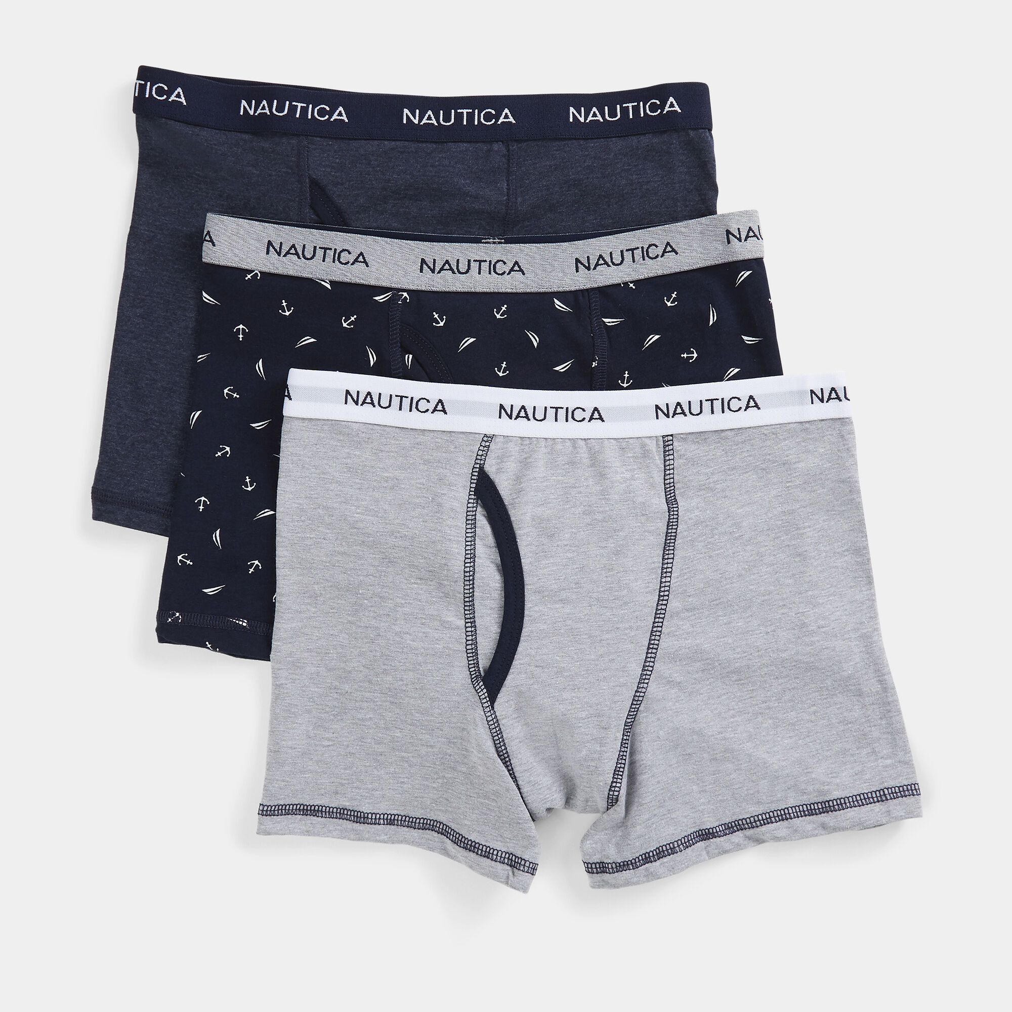 BOYS’ BOXER BRIEFS, 3-PACK,Navy,large