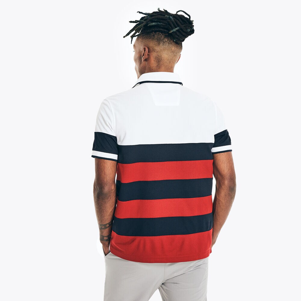 NAVTECH SUSTAINABLY CRAFTED CLASSIC FIT STRIPED POLO,Bright White,large