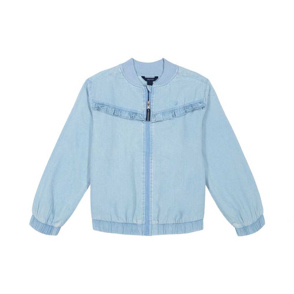 Toddler Girls' Denim Bomber Jacket (2T-4T),Green,large