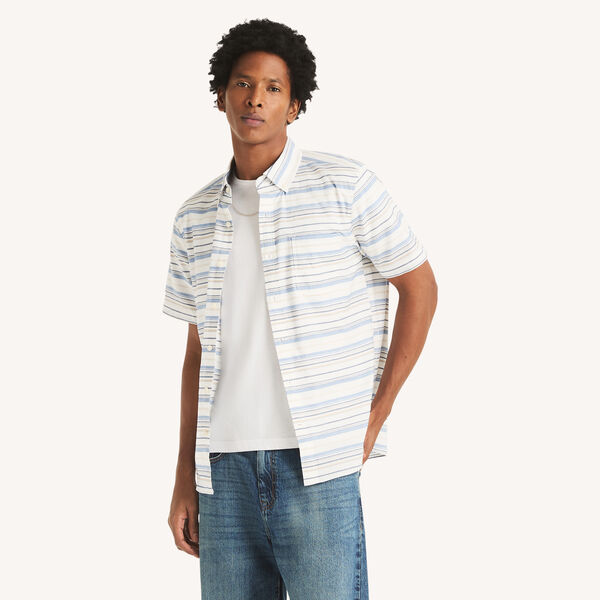 Striped Oxford Short-Sleeve Shirt