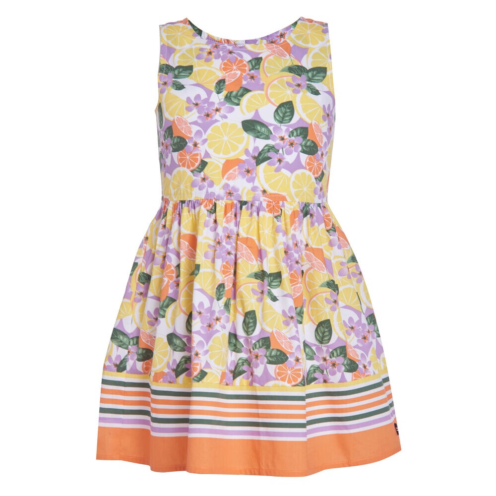 TODDLER GIRLS' STRIPE AND FRUIT PRINT POPLIN DRESS (2T-4T),Limelight,large