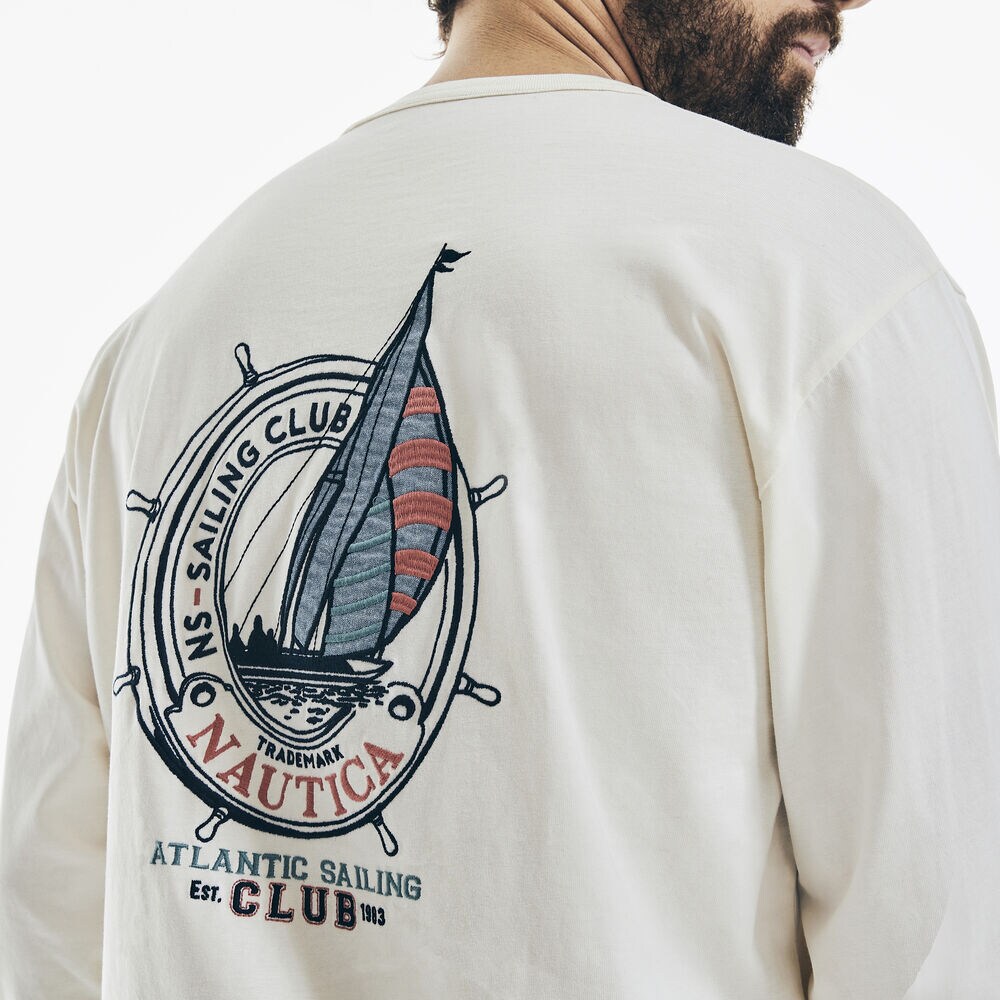 LONG-SLEEVE GRAPHIC T-SHIRT,White Cap,large