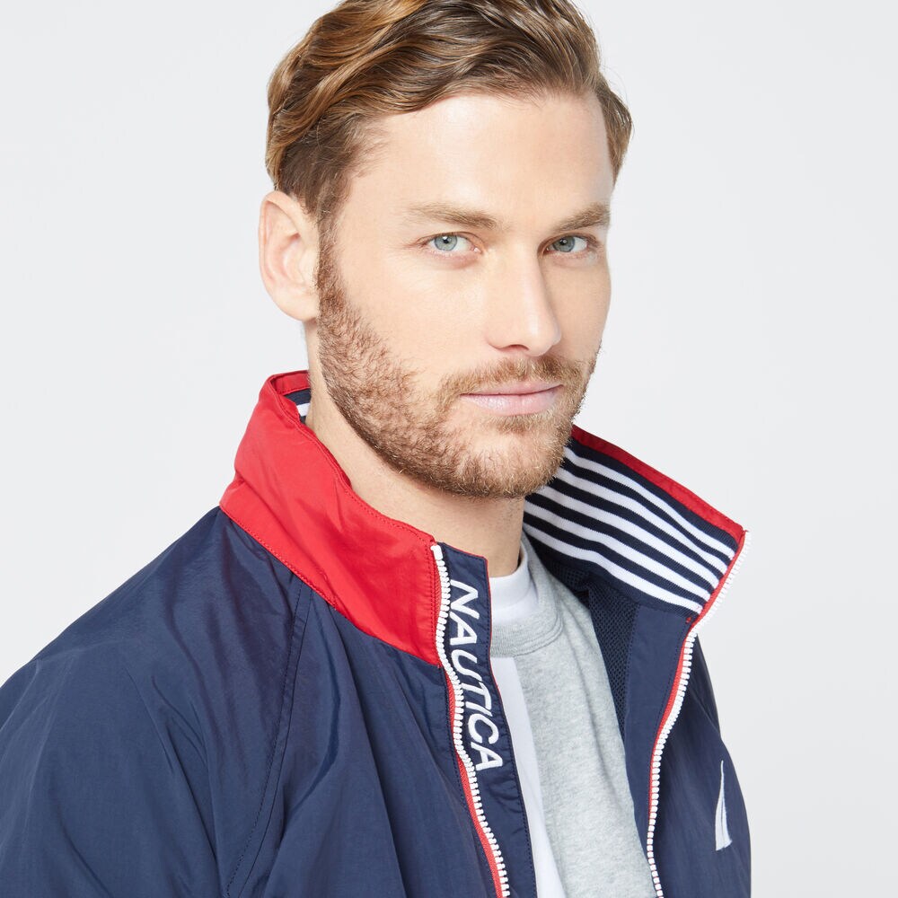 LOGO BOMBER JACKET,Navy,large