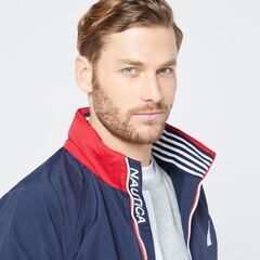 LOGO BOMBER JACKET,Navy,large