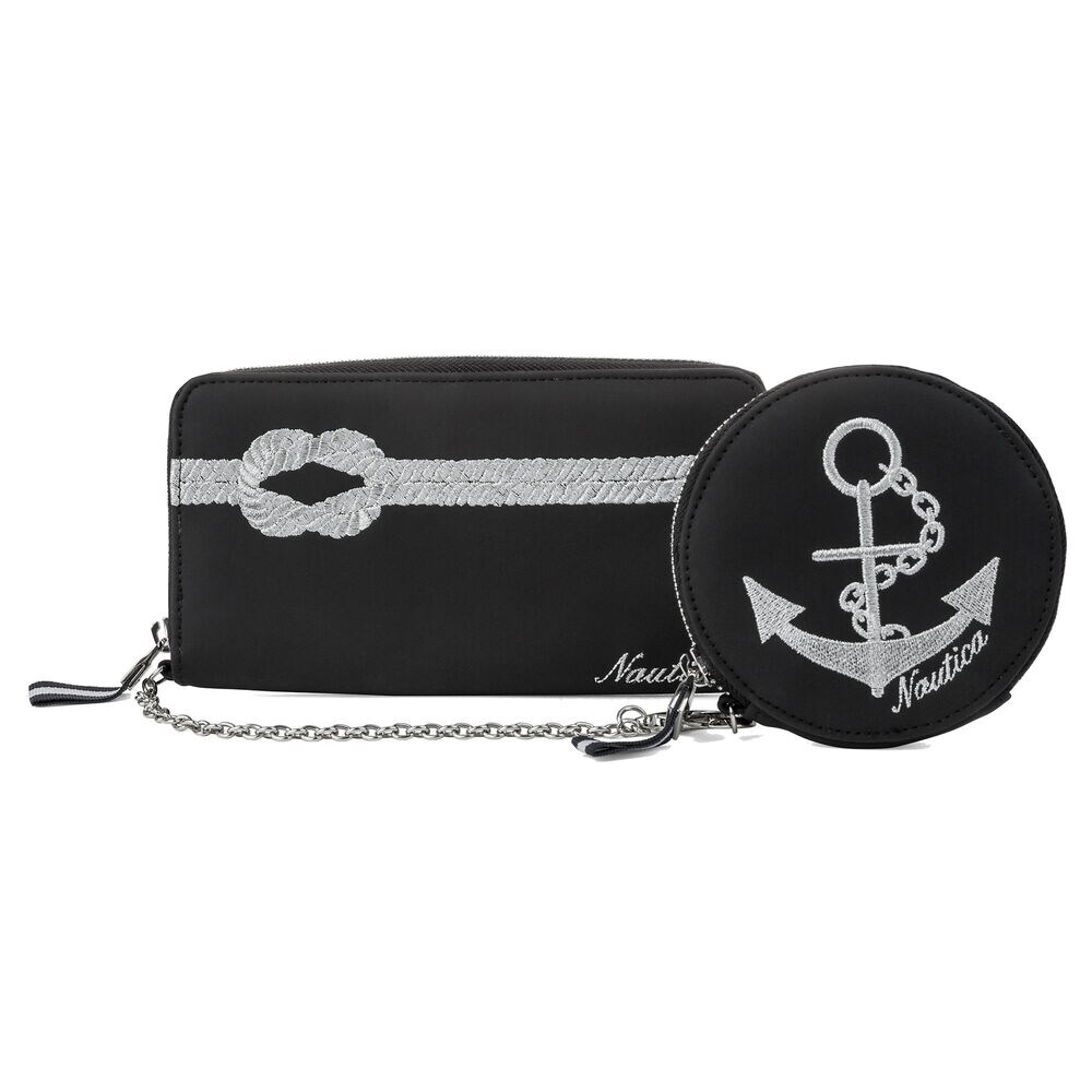 Rope & Anchor Continental Wallet with Coin Purse,True Black,large