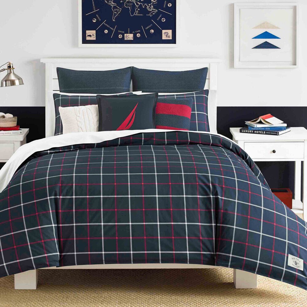 Tillington Navy King Duvet & Sham Set,Navy,large