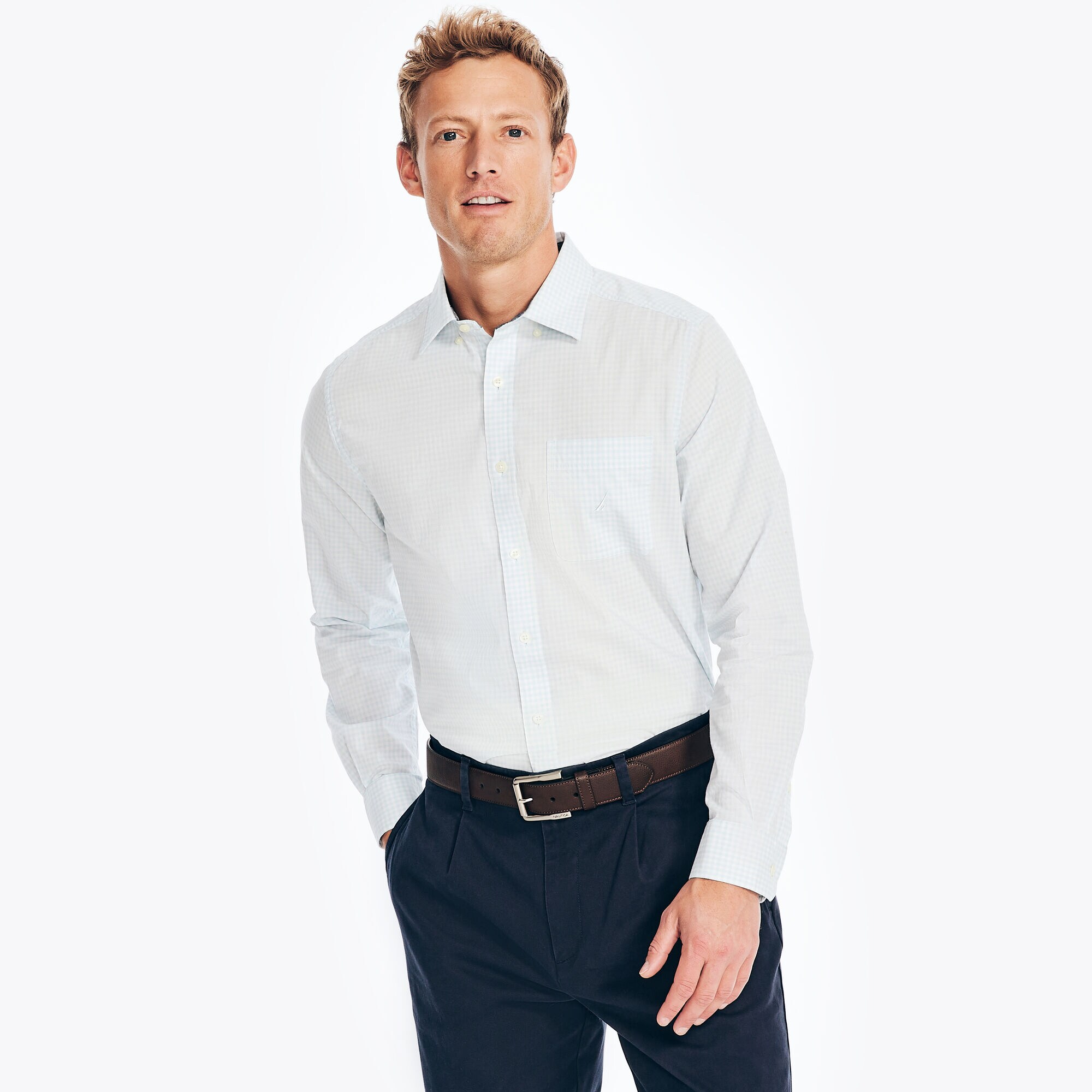 GINGHAM SHIRT,Sea Mist,large