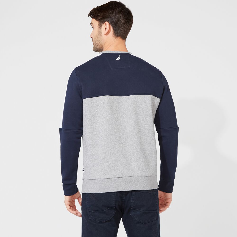 COLORBLOCK LOGO SWEATSHIRT,Navy,large