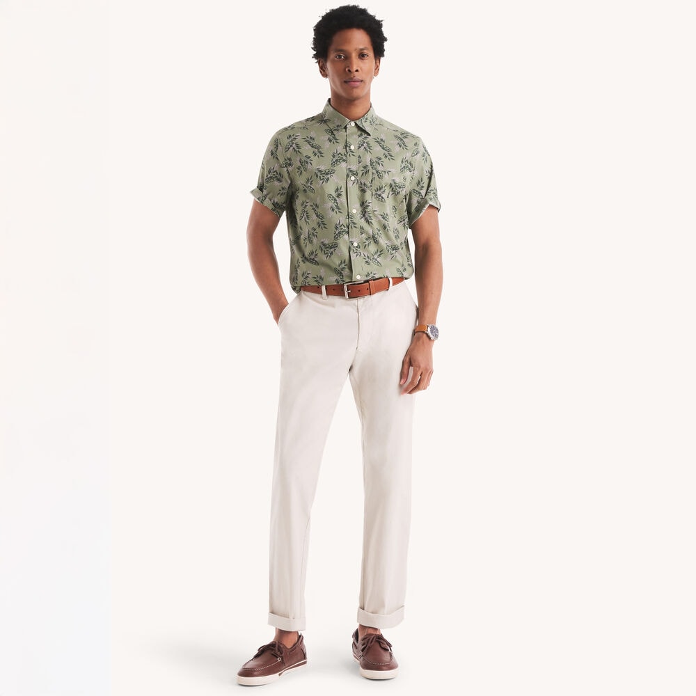 Printed Short-Sleeve Shirt,Galley Green,large