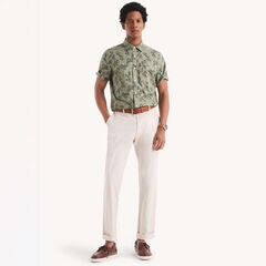 Printed Short-Sleeve Shirt,Galley Green,large