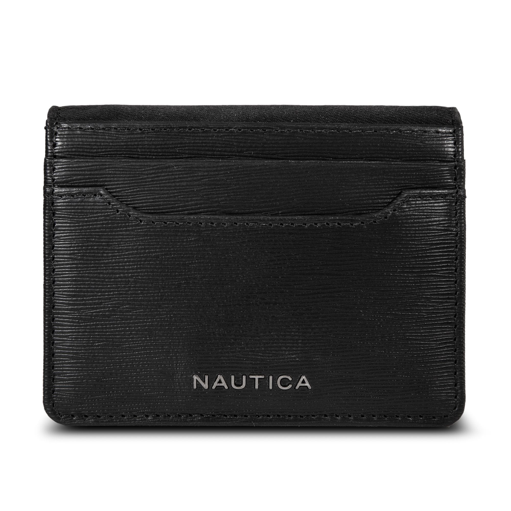 Textured Leather Card Case,Black,large