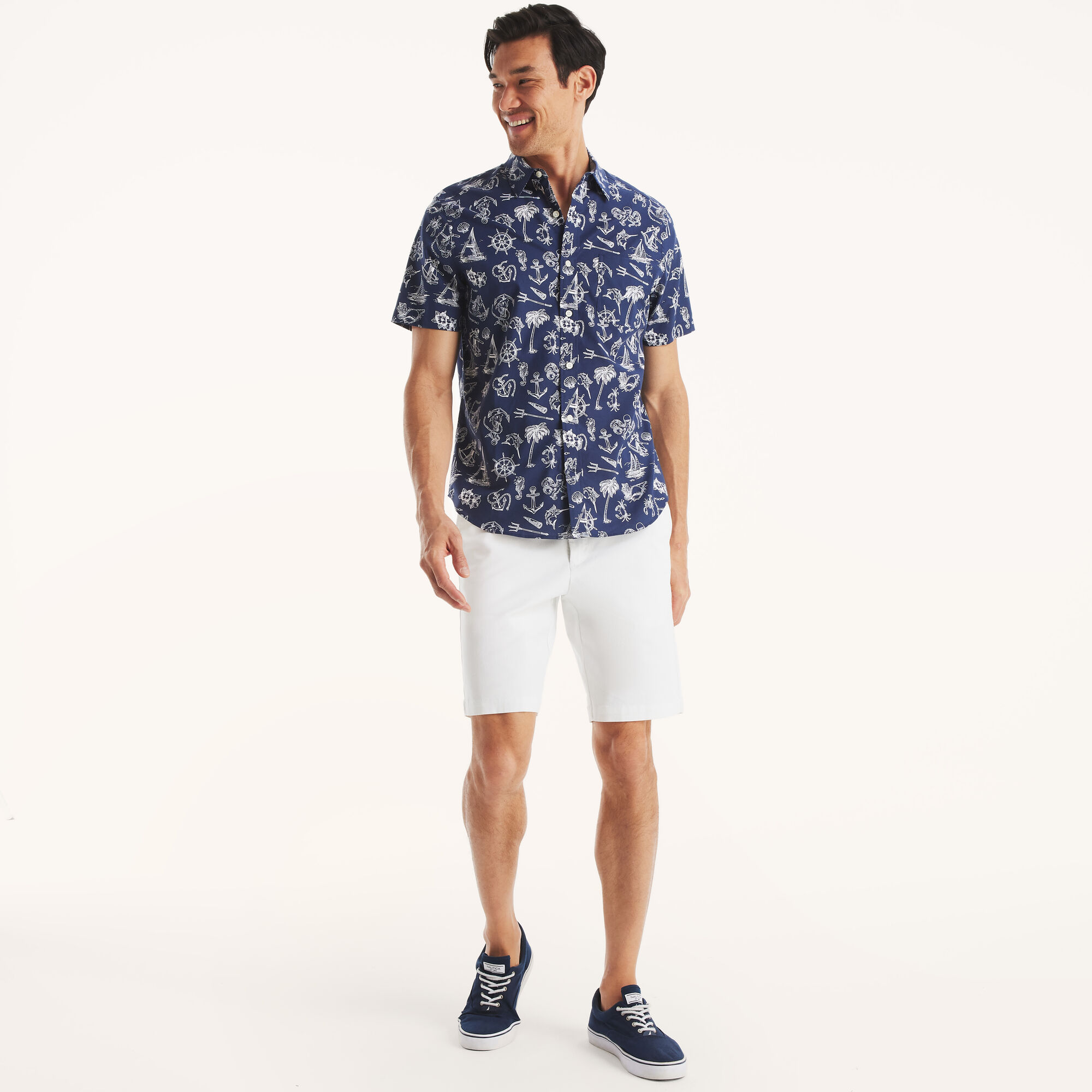 Nautica Mens Big & Tall Printed Short-Sleeve Shirt - Picture 3 of 4