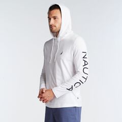 GRAPHIC LONG-SLEEVE T-SHIRT HOODIE,Bright White,large