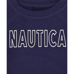 GIRLS' TIE-FRONT SWEATSHIRT (7-16),Navy,large