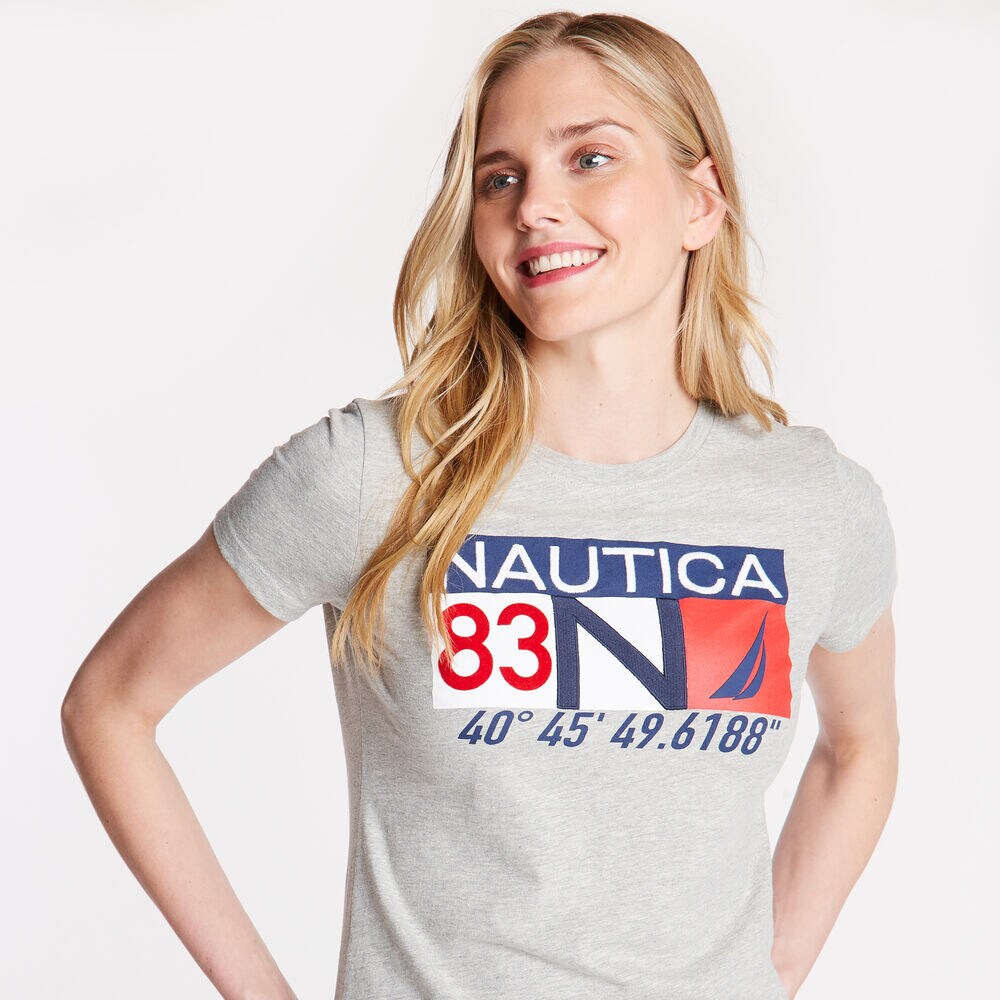 CLASSIC FIT T-SHIRT IN LOGO GRAPHIC,Grey Heather,large