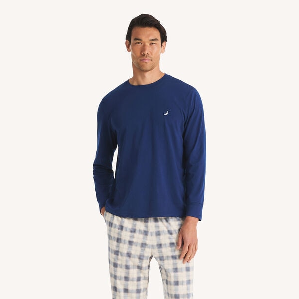 Long Sleeve T-Shirt & Plaid Fleece Pant Pajama Set