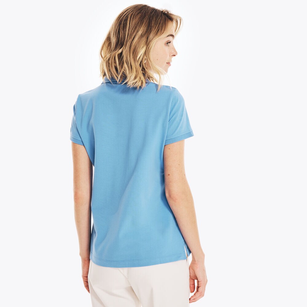 5-Button Polo,Medium Wash,large