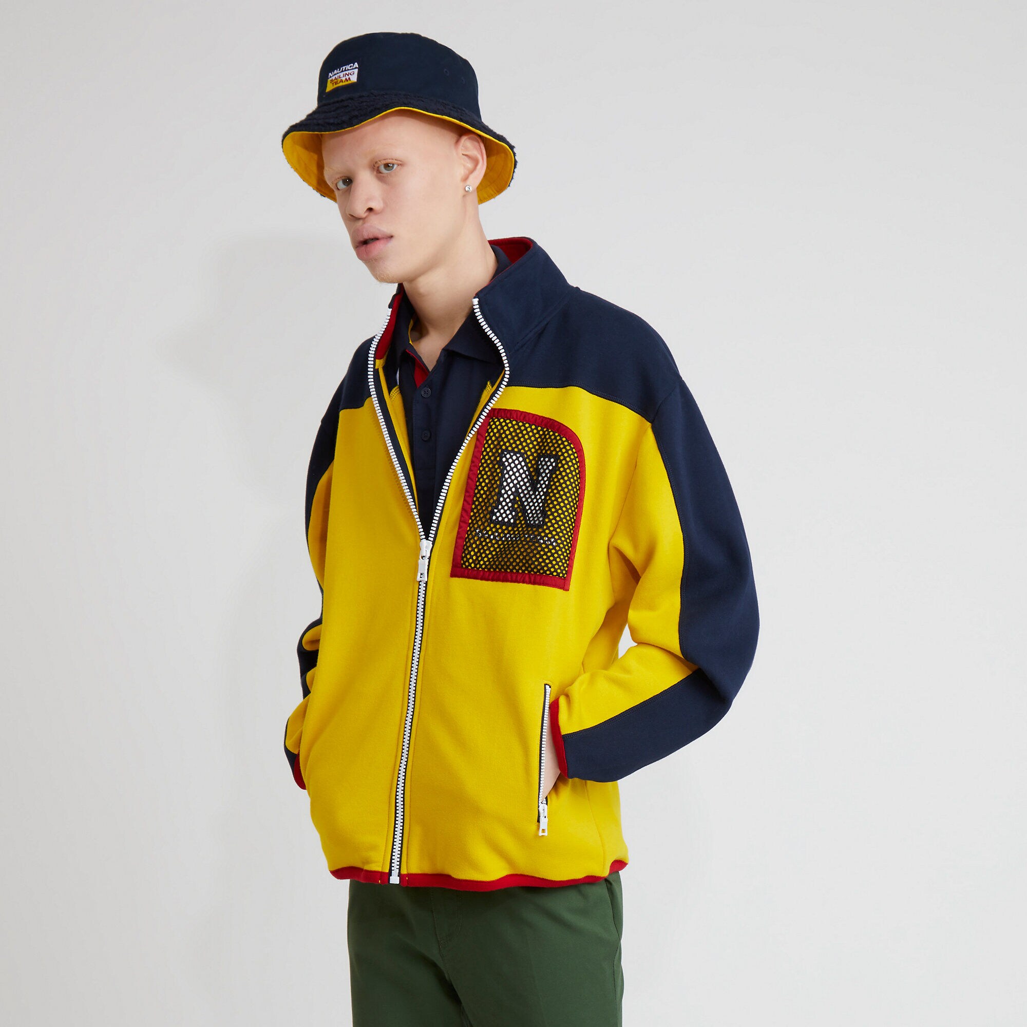 The Lil Yachty Collection by Nautica Full Zip Fleece,Empire Gold,large