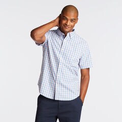 CLASSIC FIT SHORT SLEEVE SHIRT IN ORCHID PINK PLAID,Orchid Pink,large