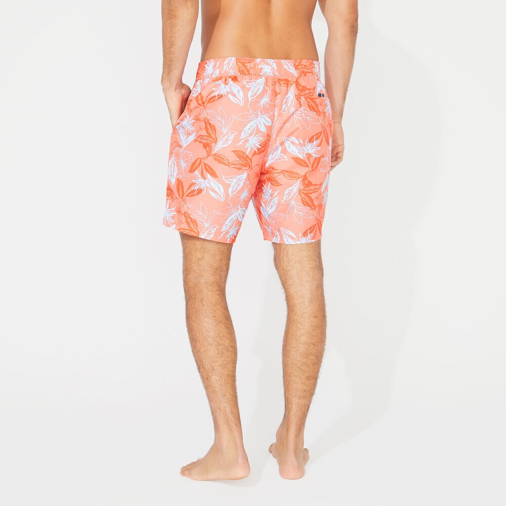 8" FLORAL PRINT QUICK-DRY SWIM,Livng Coral,large