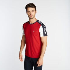 COLORBLOCK LOGO T-SHIRT,Nautica Red,large