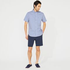 BIG & TALL CLASSIC FIT WRINKLE RESISTANT PLAID SHIRT,Windsurf Blue,large