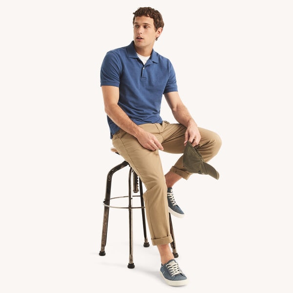 Classic Fit Heather Deck Polo