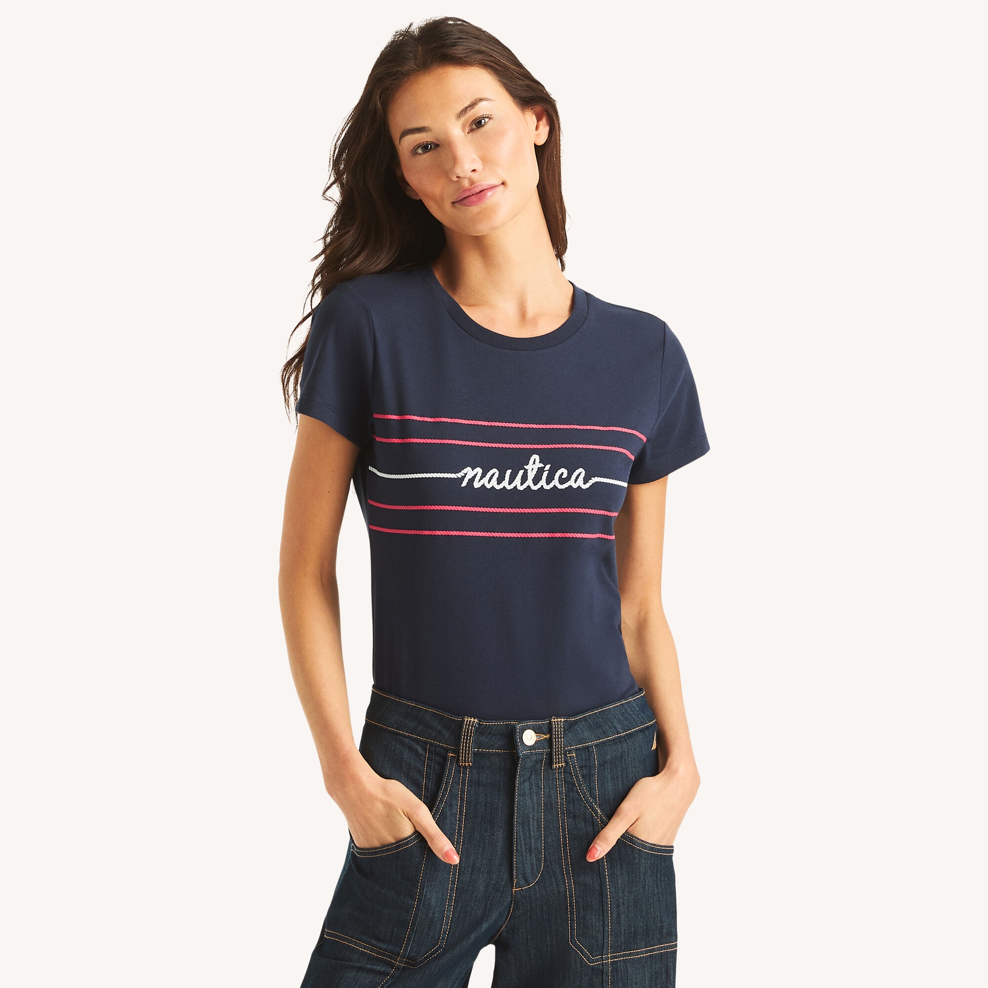 Logo Puff Rope Graphic T-Shirt,Stellar Blue Heather,large