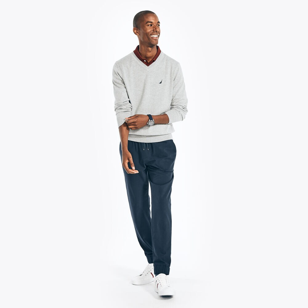 NAVTECH V-NECK SWEATER,Grey Heather,large