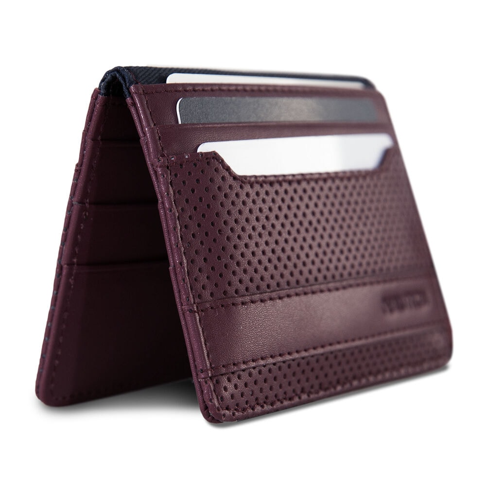 Perforated Logo Card Case,Pink Shrimp,large