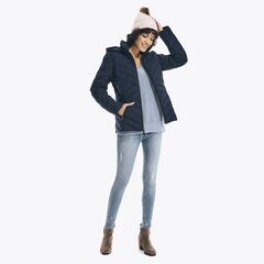 PACKABLE STRETCH HOODED JACKET,Stellar Blue Heather,large