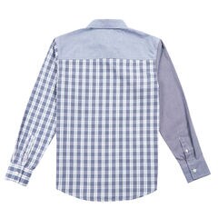 Little Boys' Plaid Button Down Shirt (4-7),Stormy Blue Wash,large