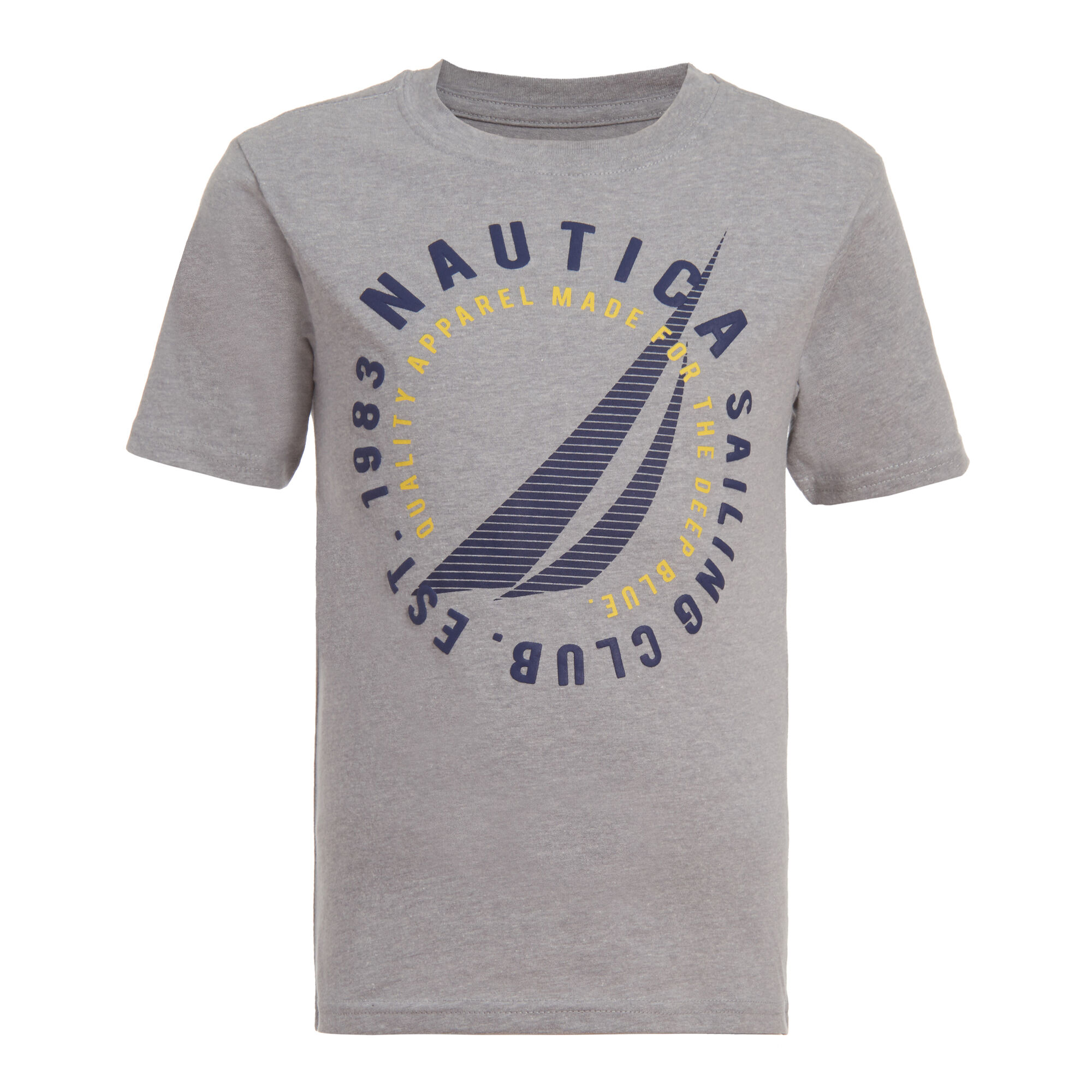 BOYS' BIG CIRCLE LOGO GRAPHIC T-SHIRT (8-20),Grey Heather,large