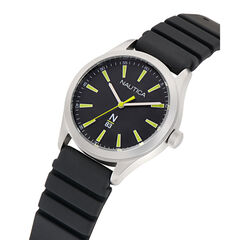 Hannay Bay Wheat Fiber Strap 3-Hand Watch,Black,large