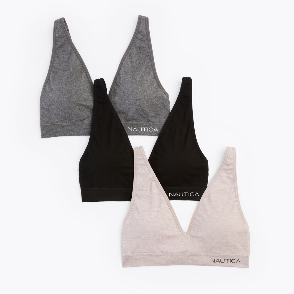 Seamless Heather Bras, 3-Pack,Tobacco,large