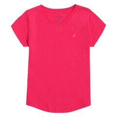 Girls' V-Neck T-Shirt (7-16),Dark Acacia,large