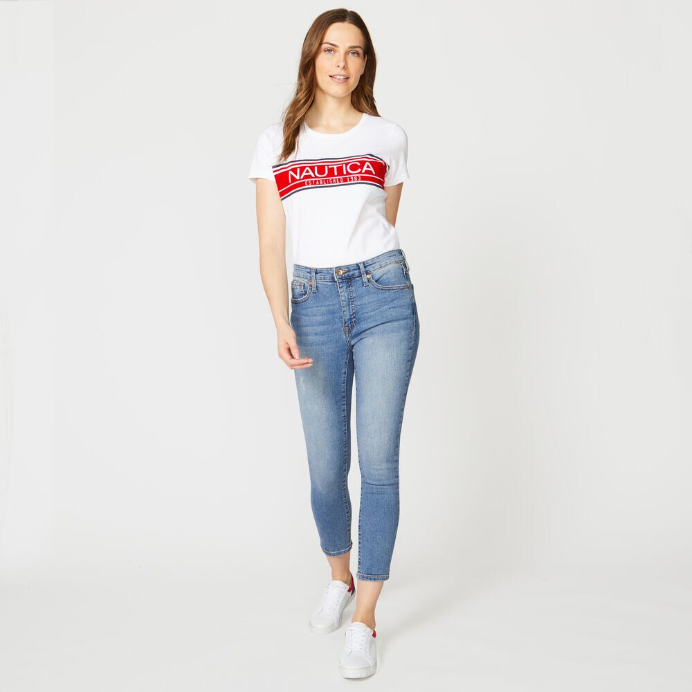 NAUTICA LOGO TEE,Bright White,large