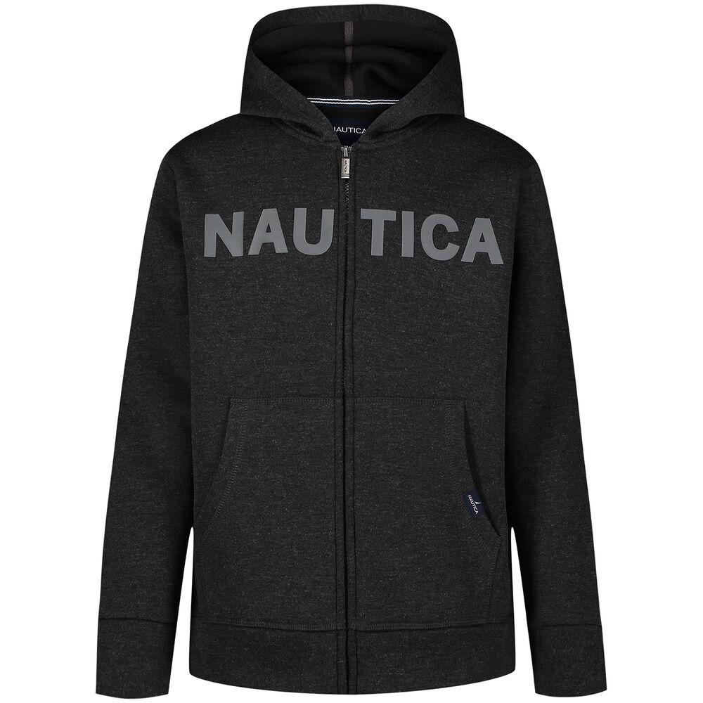 Boys' Full-Zip Hoodie (8-20),Grey Heather,large