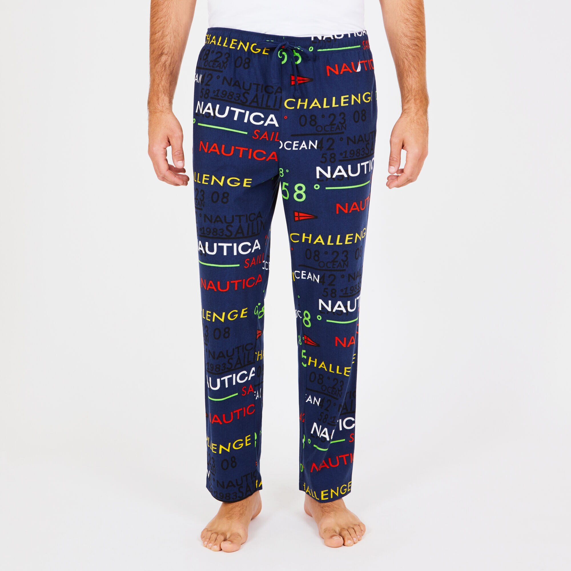 Nautica Logo Fleece Pajama Pants,J Navy,large