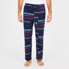 Nautica Logo Fleece Pajama Pants,J Navy,large