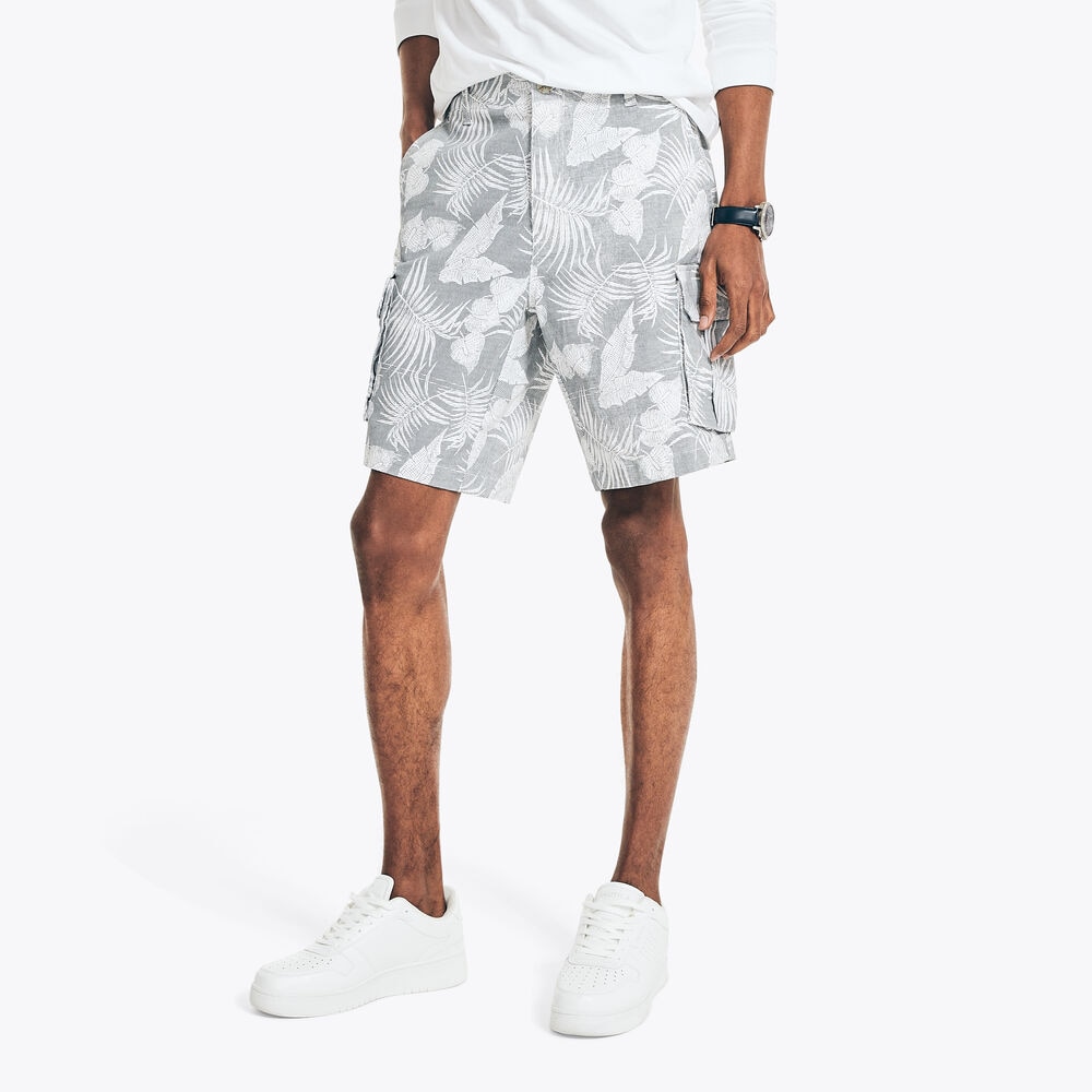 8.5" PRINTED CARGO SHORT,Stellar Blue Heather,large