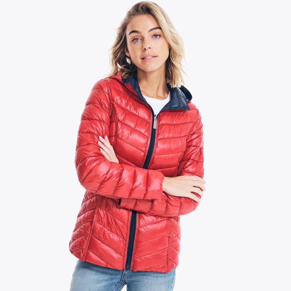 REVERSIBLE HOODED PUFFER,Stellar Blue Heather,large