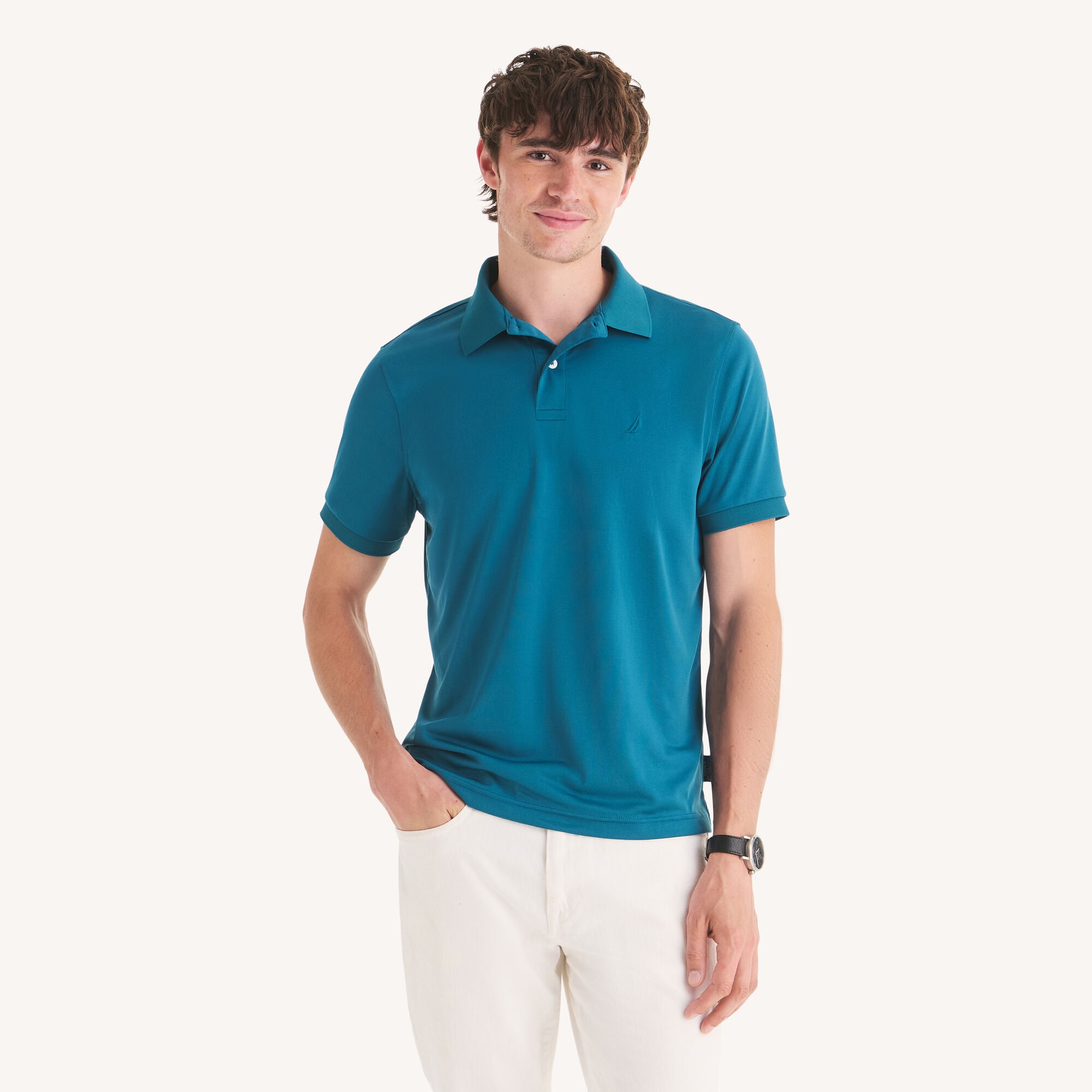 Navtech Classic Fit Performance Polo,Blue Heather,large
