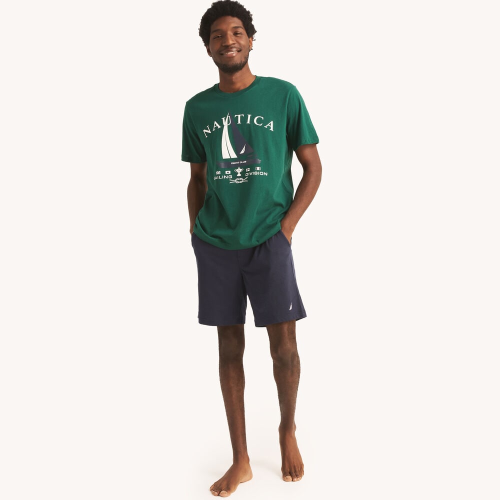 Sailing Division Graphic Sleep T-Shirt,Cosmic Fern,large