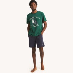 Sailing Division Graphic Sleep T-Shirt,Cosmic Fern,large