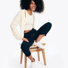 Mixed Stitch Cardigan,Marshmallow,large